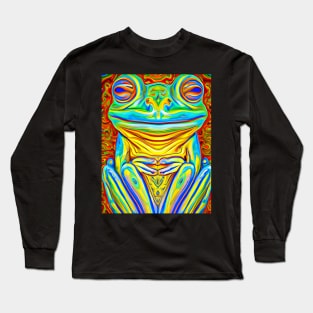 Frogger Spirit Animal (11) - Trippy Psychedelic Frog Long Sleeve T-Shirt